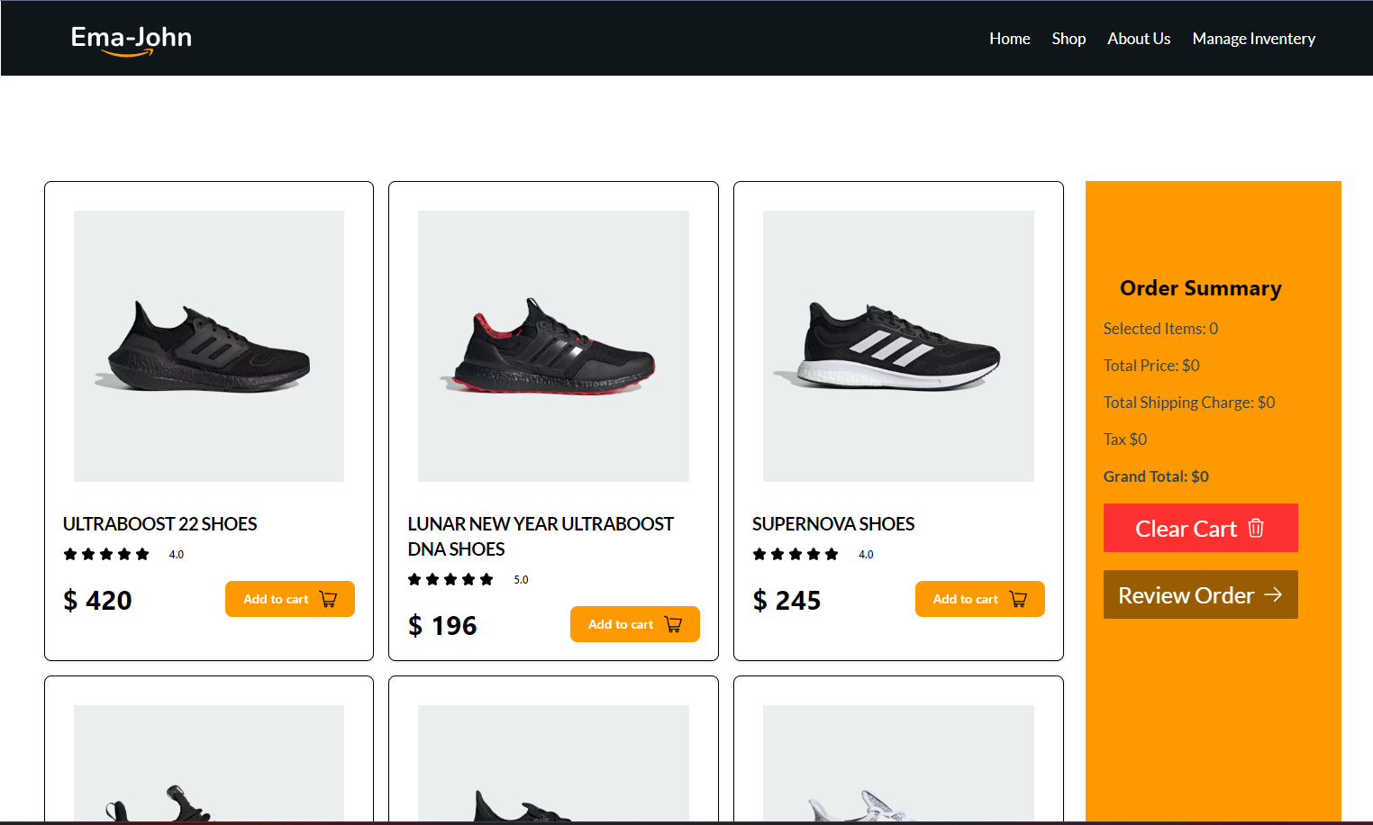 React-ecommerce project preview image