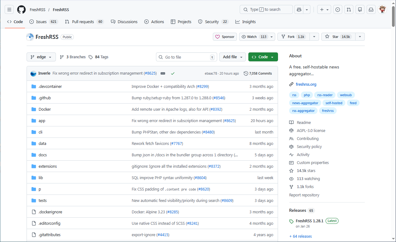 freshrss-github