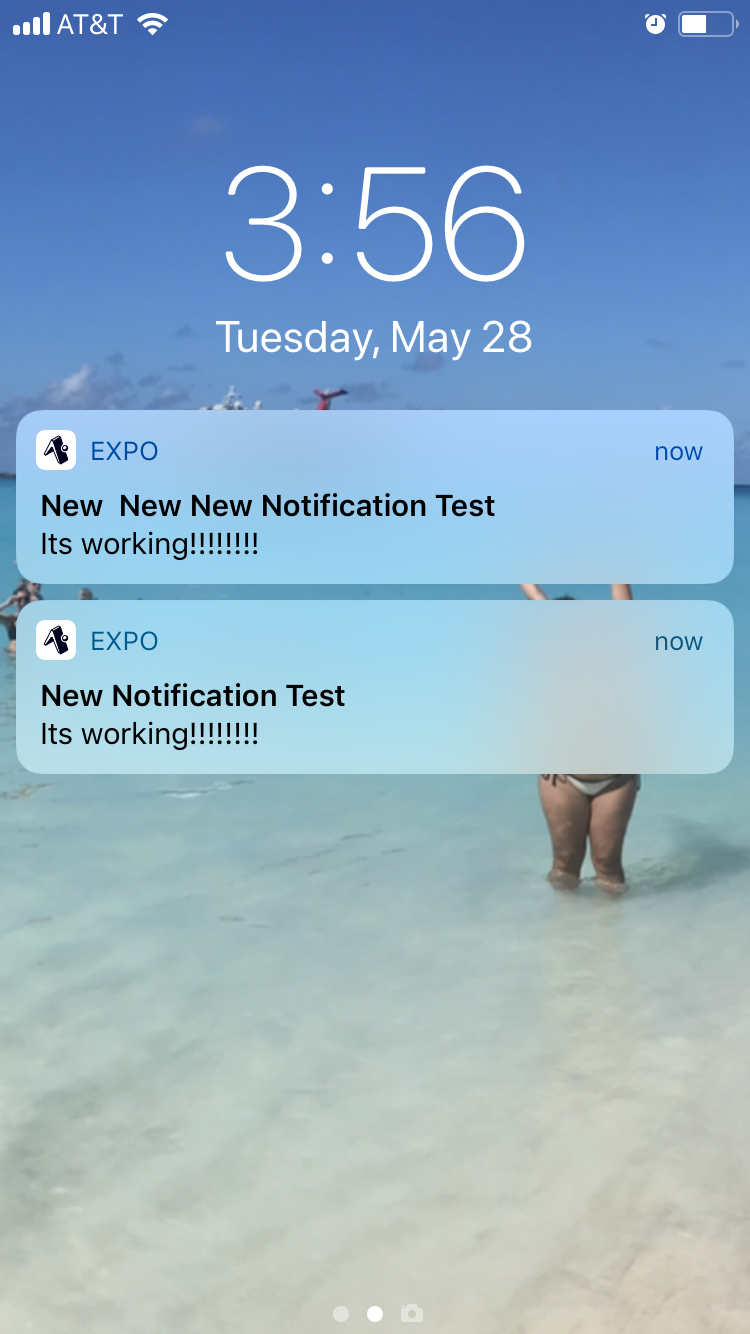 Expo Notifications on firebase updates