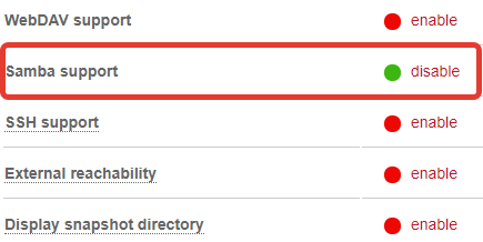 Backup manager Enable Samba access on Hetzner storage box