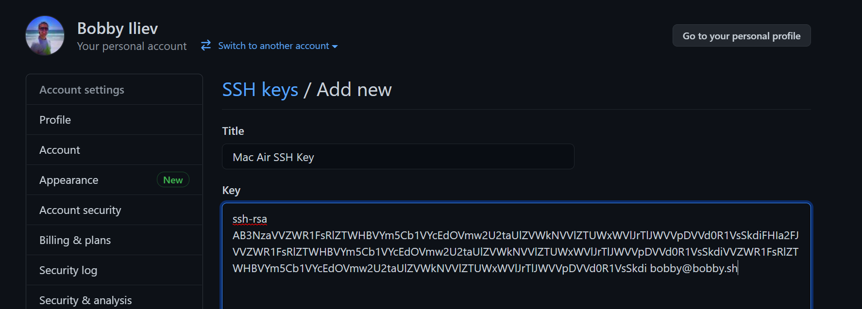 SSH Key GitHub