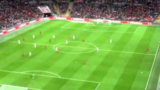 PAPER AIRPLANE launched from TOP of stadium hits player! LMAO  England vs Peru   RAW FOOTAGE 