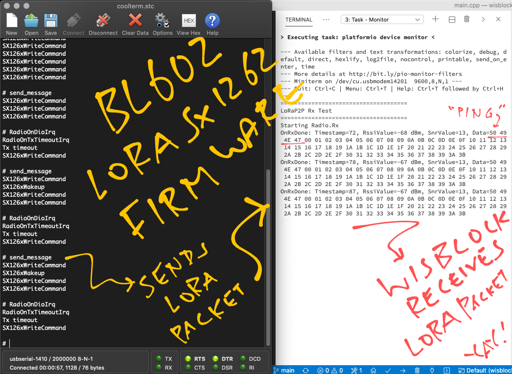 WisBlock receives LoRa packet from BL602