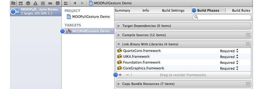 QuartzCore.framework installation