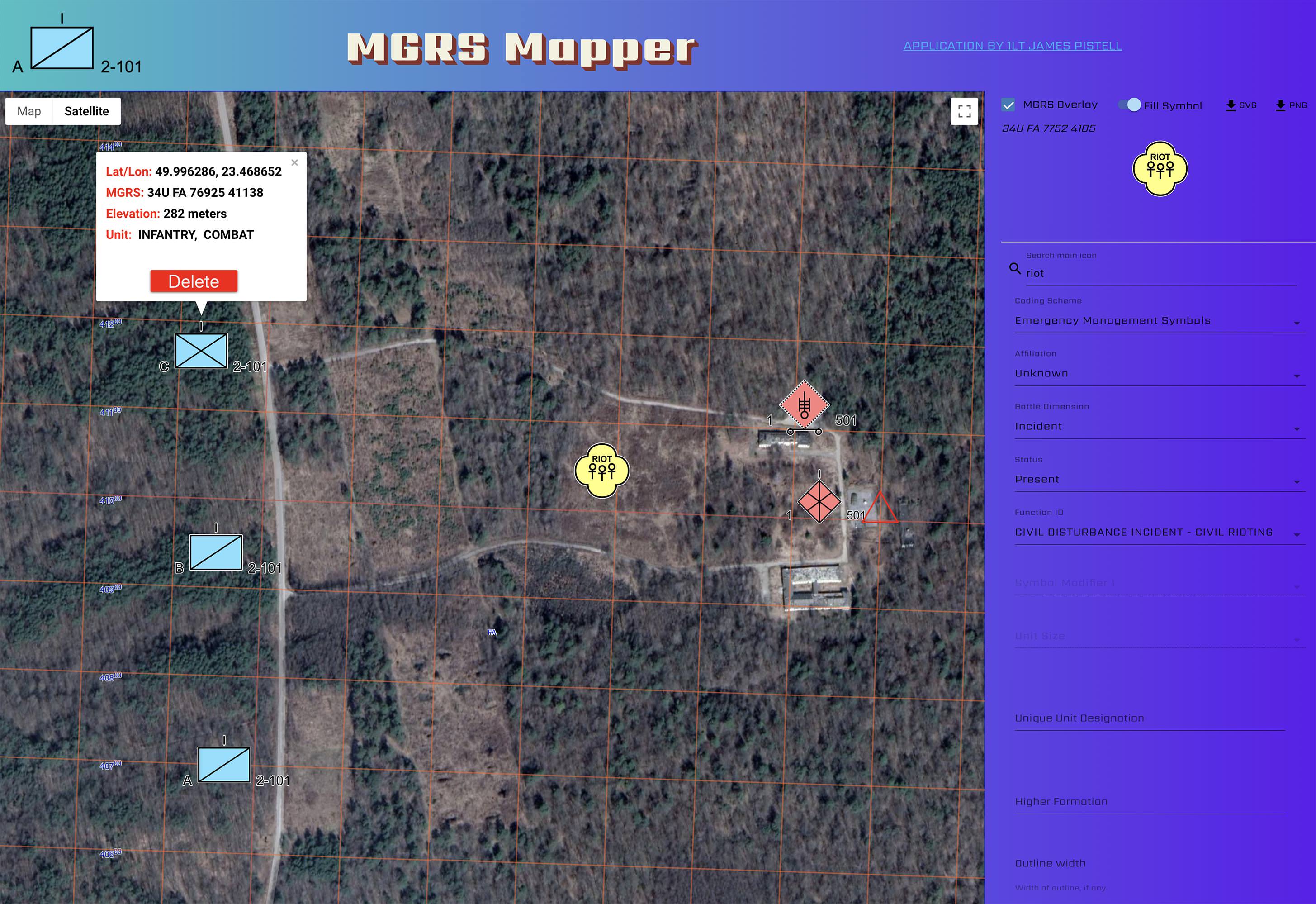 MGRS Mapper Screenshot