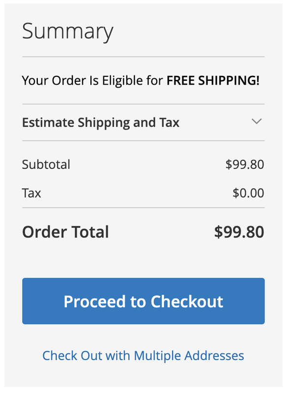 Order Value Over Free Shipping Minimum