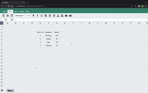 GitHub - Rohan1243/Excel-Clone