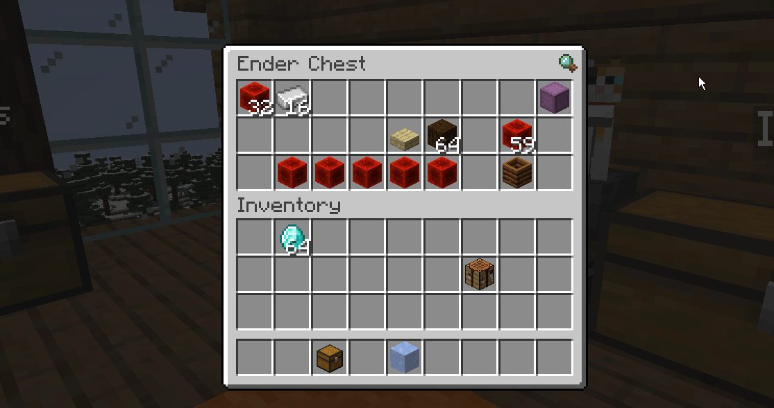 A GIF recording on the inventory button to access the Chest Tracker GUI. Can now be moved around by users.