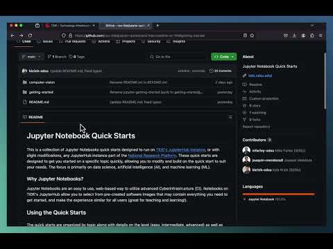 GitHub - csu-tide/jupyter-quickstarts: Jupyter Notebook Quick Starts ...