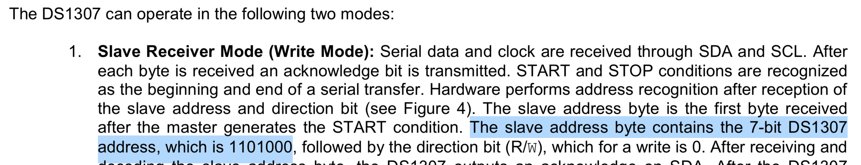 DS1307 DATA ADDRESS