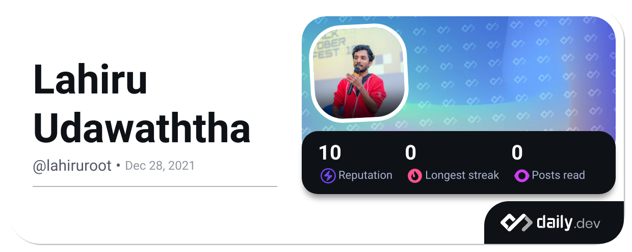 Lahiru Udawaththa's Dev Card