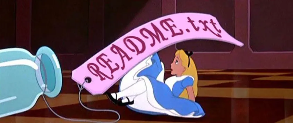 Alice in Wonderland readme bottle - https://dev.to/reginadiana/