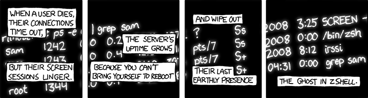 when a shell user dies -XKCD