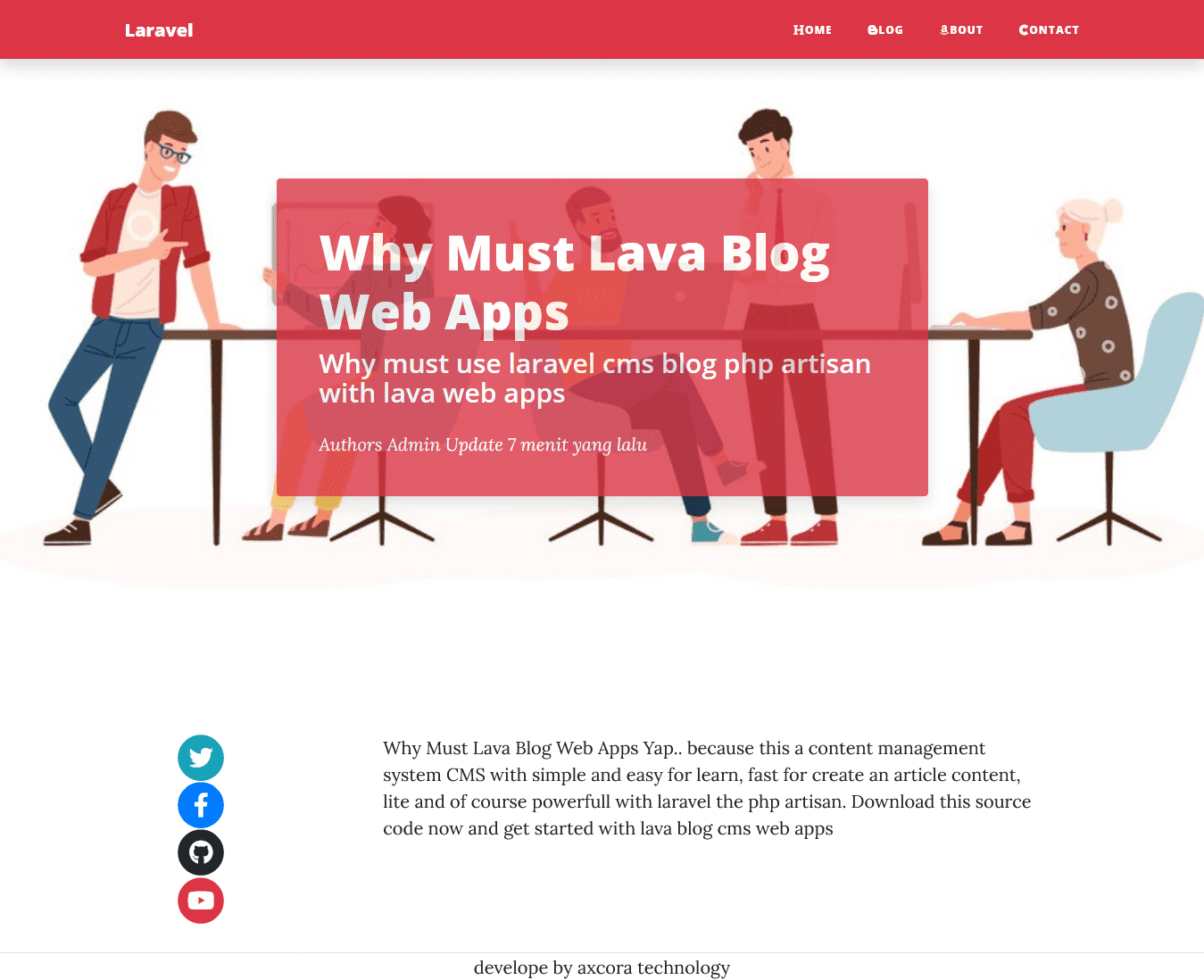 New Update Laravel Blog CMS free download source code gratis 