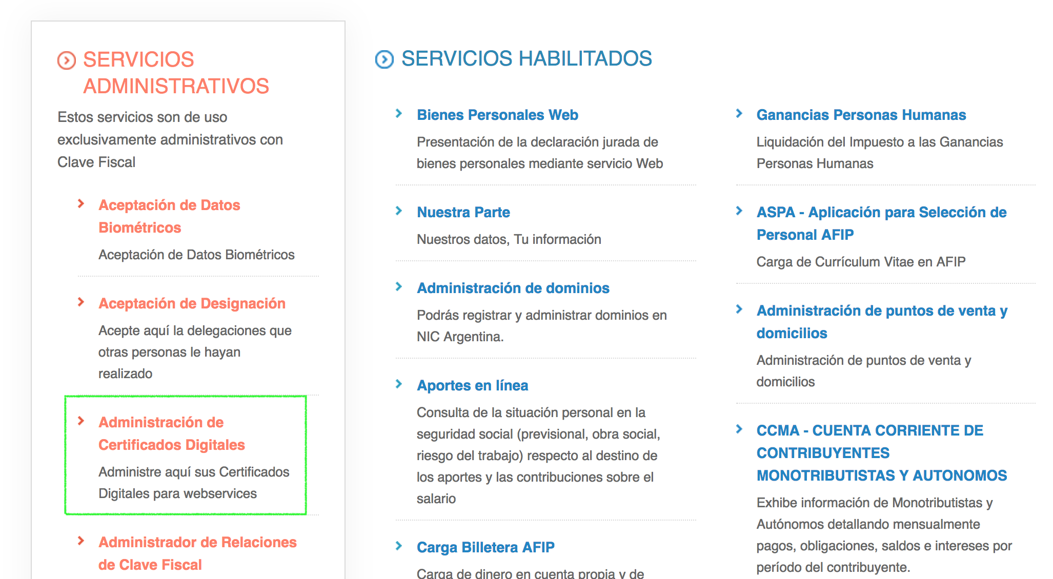 Portal de AFIP