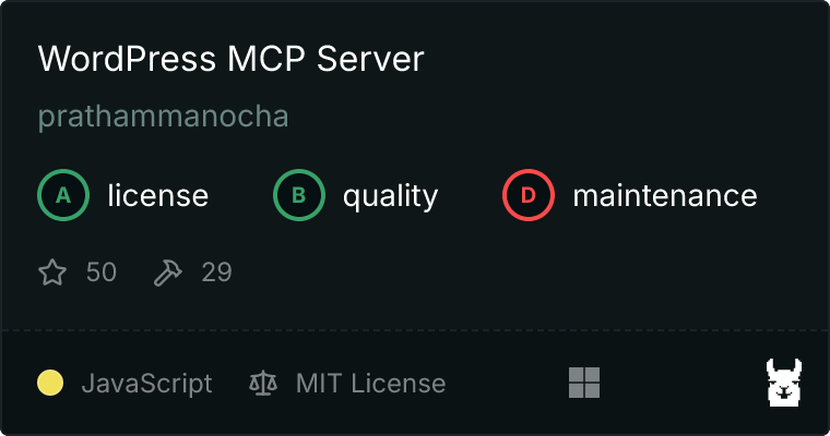 WordPress Server MCP server