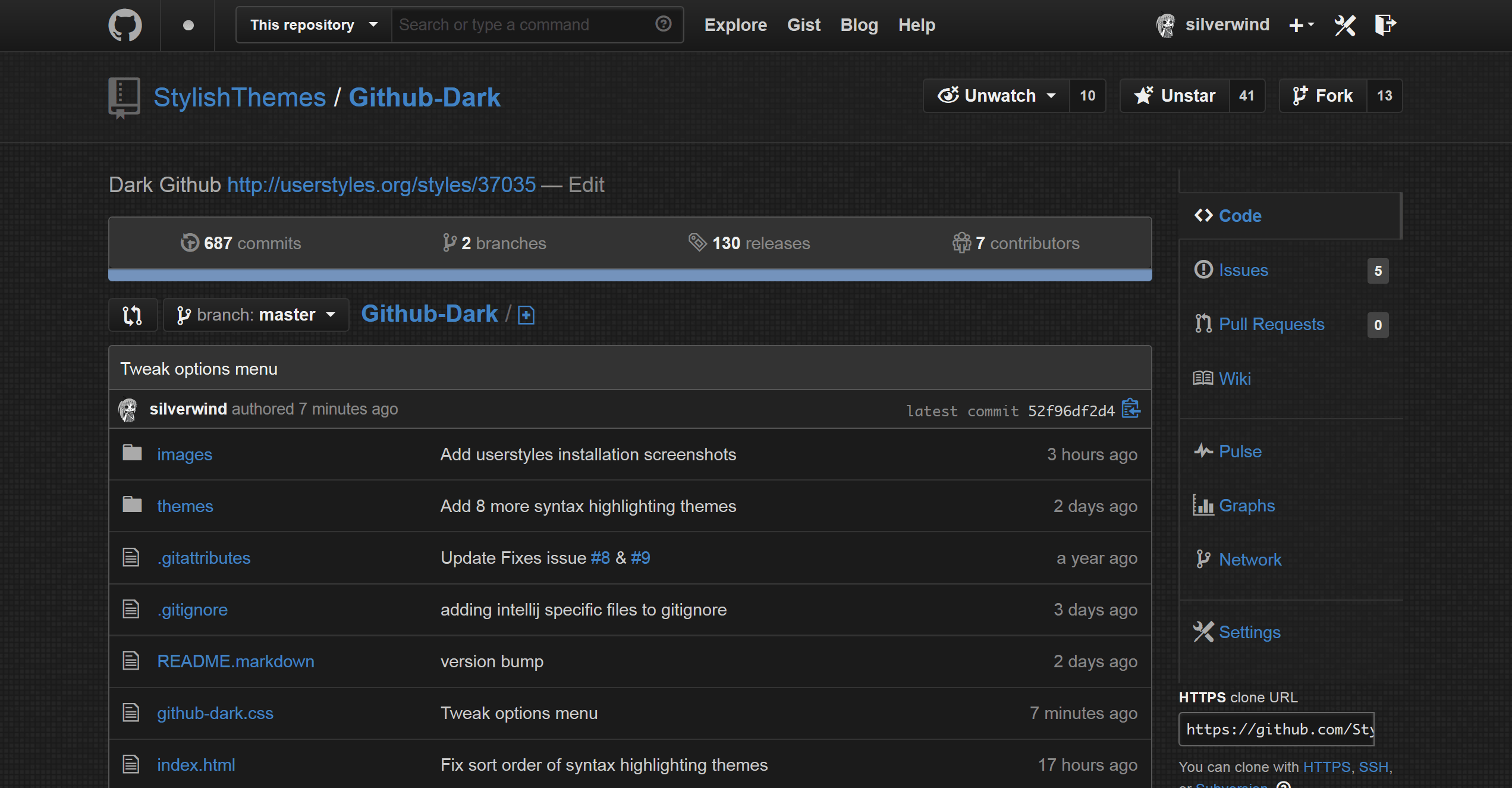 GitHub Dark preview