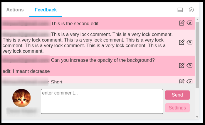 storybook-feedback ui viewing comments