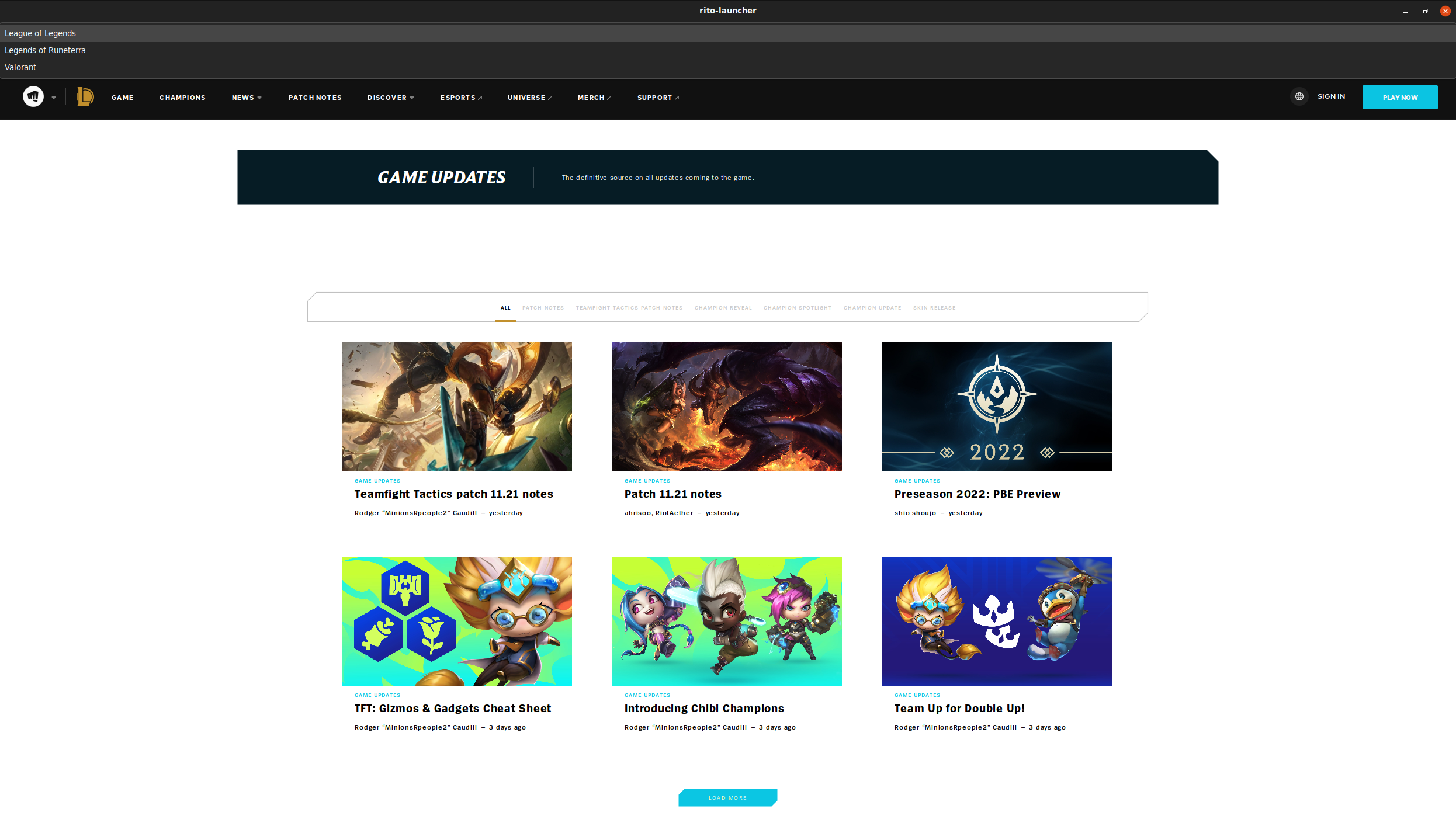 Image of the Launcher, with League of Legends not installed