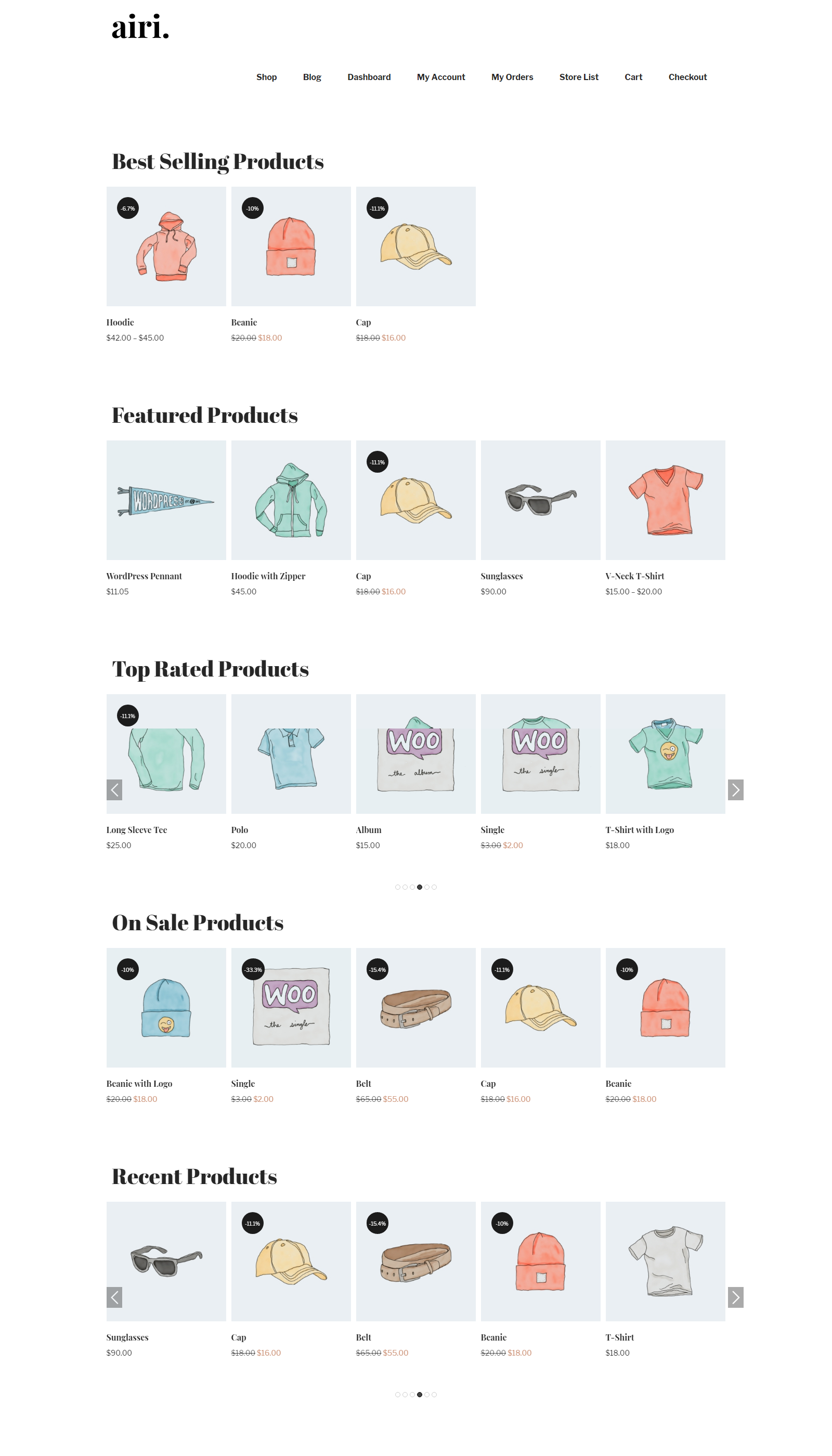 WooCommerce All Products in carousel view