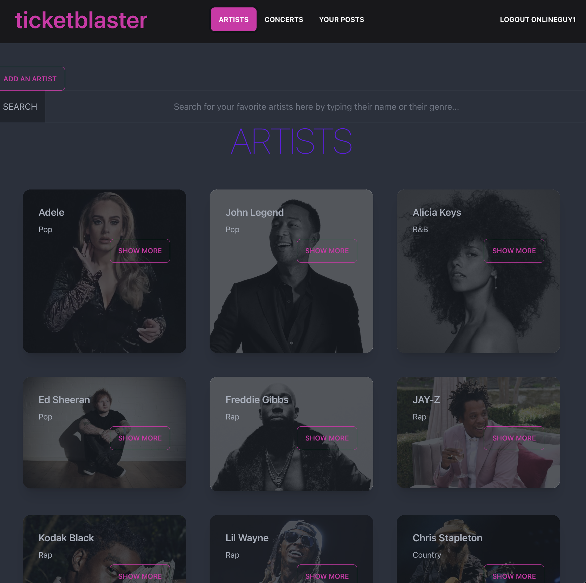 using-artists-page