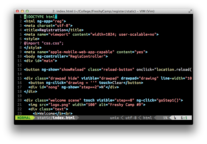 HTML Editing Screenshot