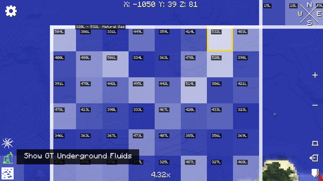 Underground fluids in XaeroWorldMap overlay