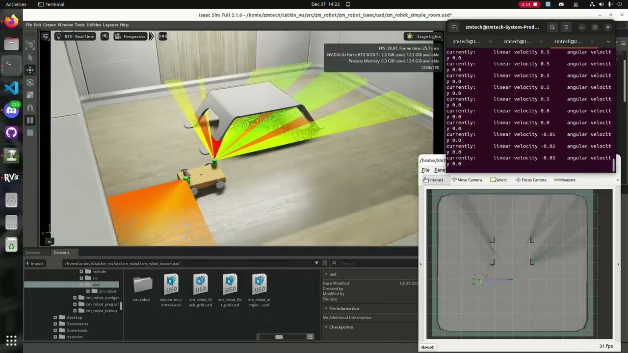 Isaac Sim Mecanum Robot Mapping