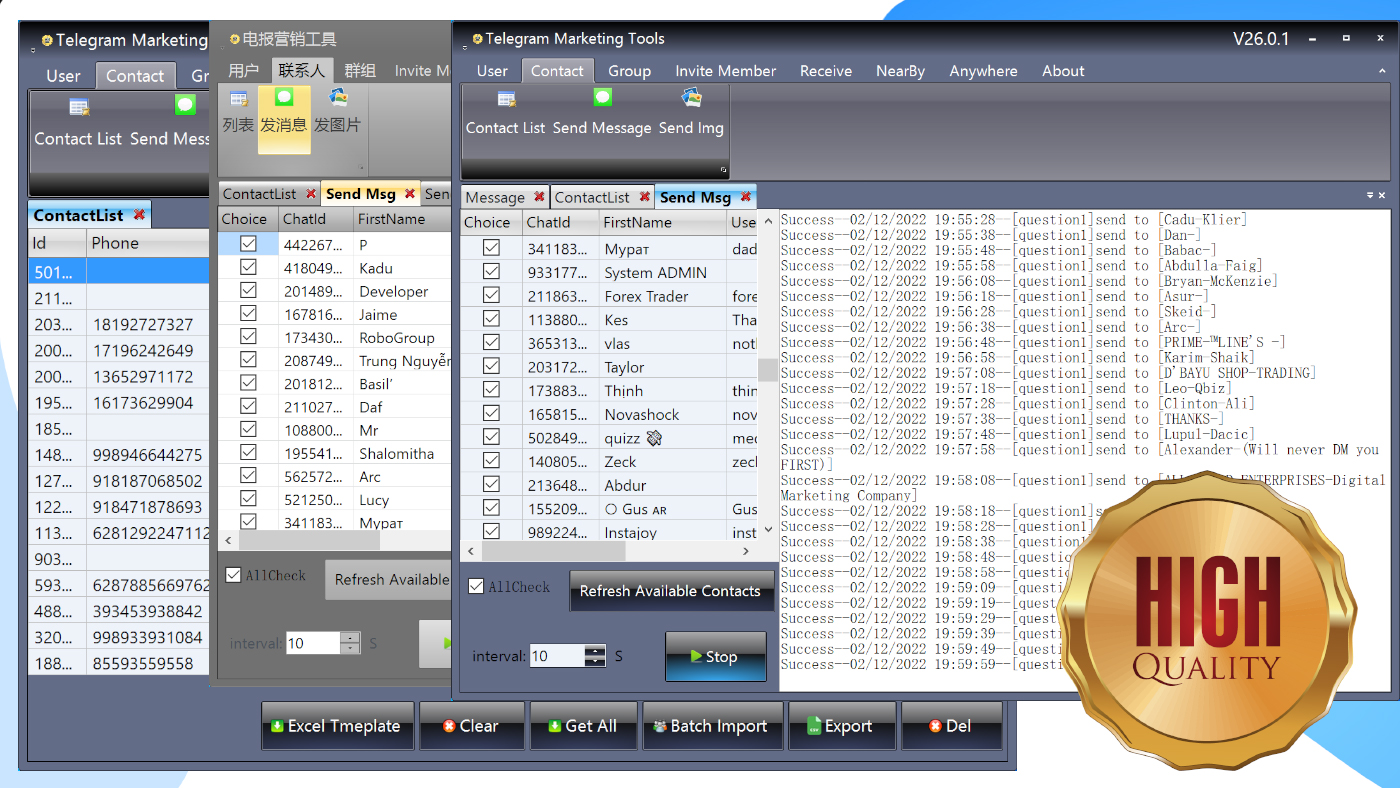 Telegram Marketing Tools Bulk Scraper/Extract/Add/Search/Invite Member|Join Group 45.1.1