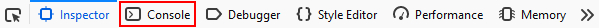 Firefox console tab