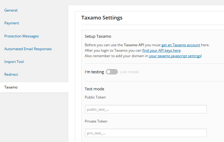 M2 Taxamo Settings