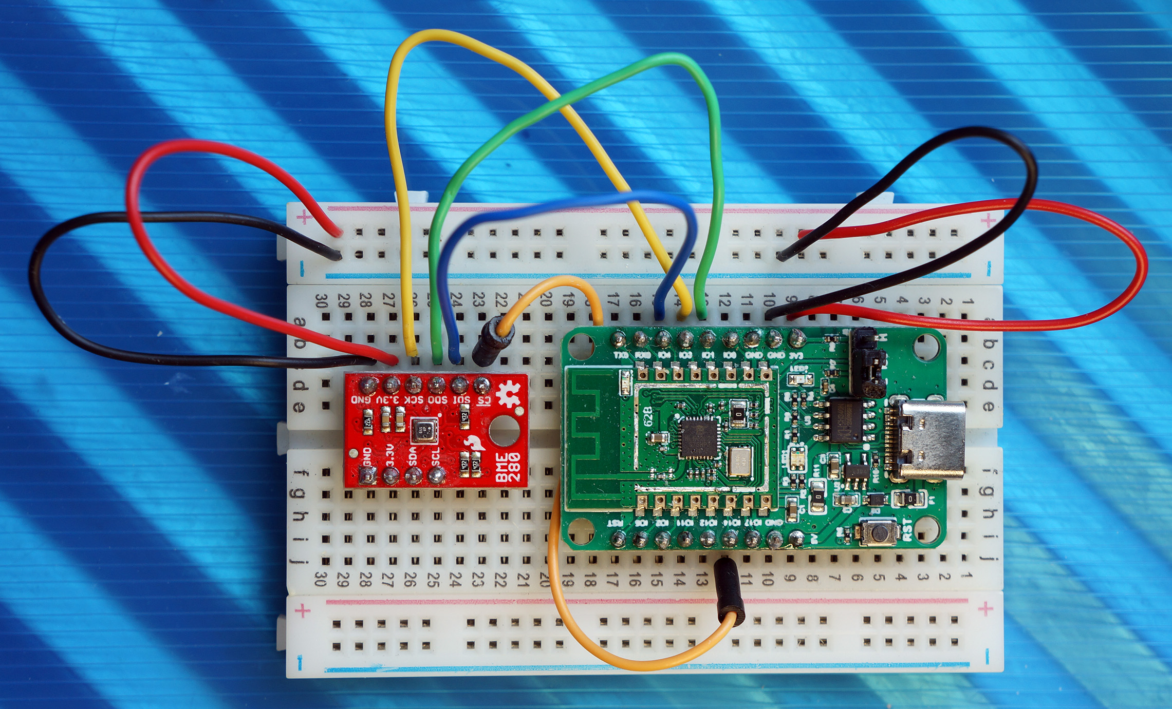 PineCone BL602 connected to SparkFun BME280 Sensor over SPI