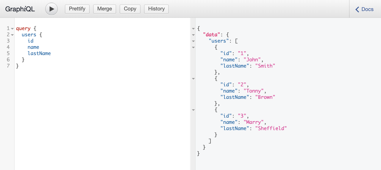 Django - GraphiQL - Query