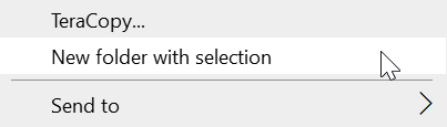 New folder with selection