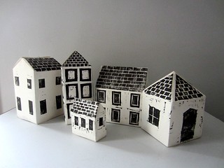 paper houses - 3d woodcut prints