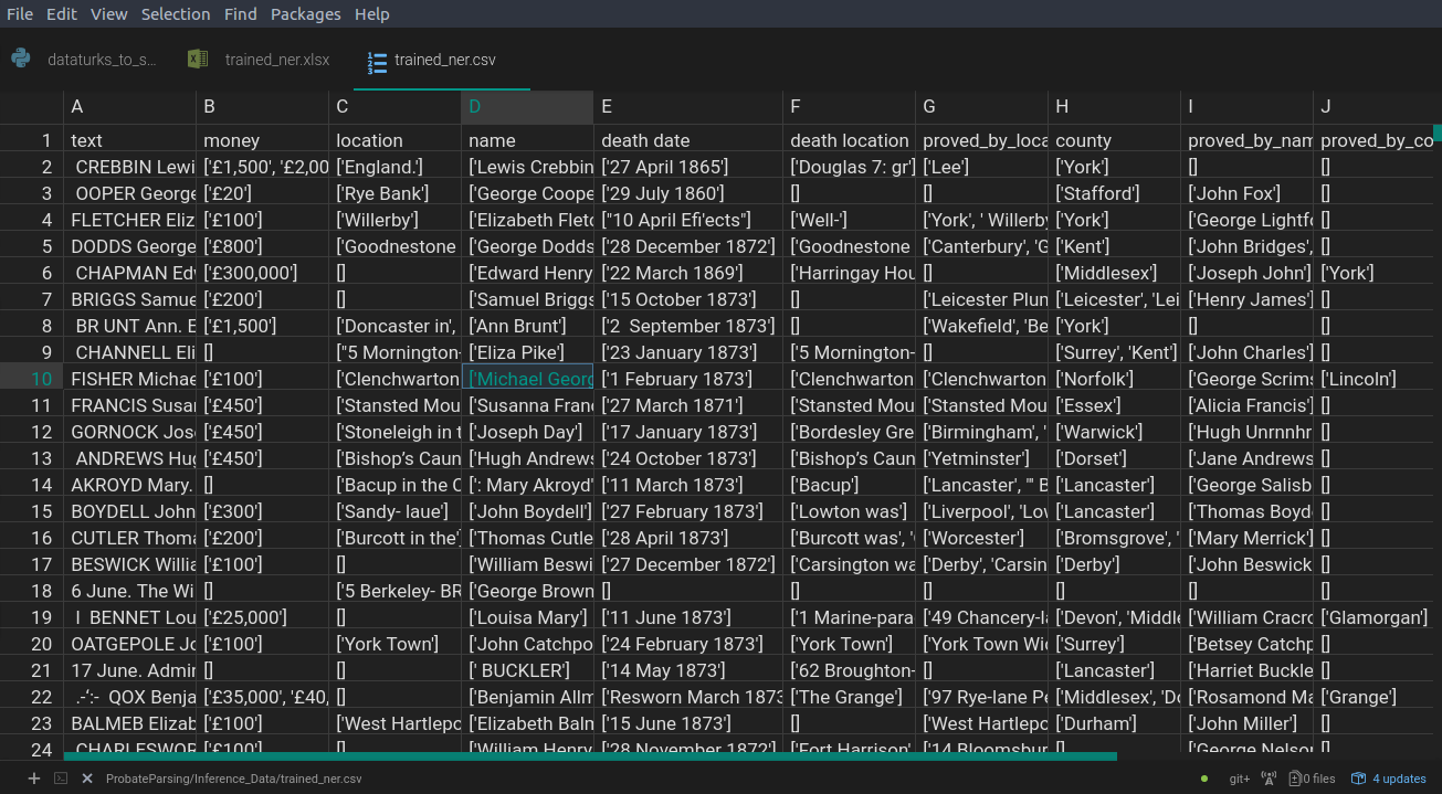 csv file