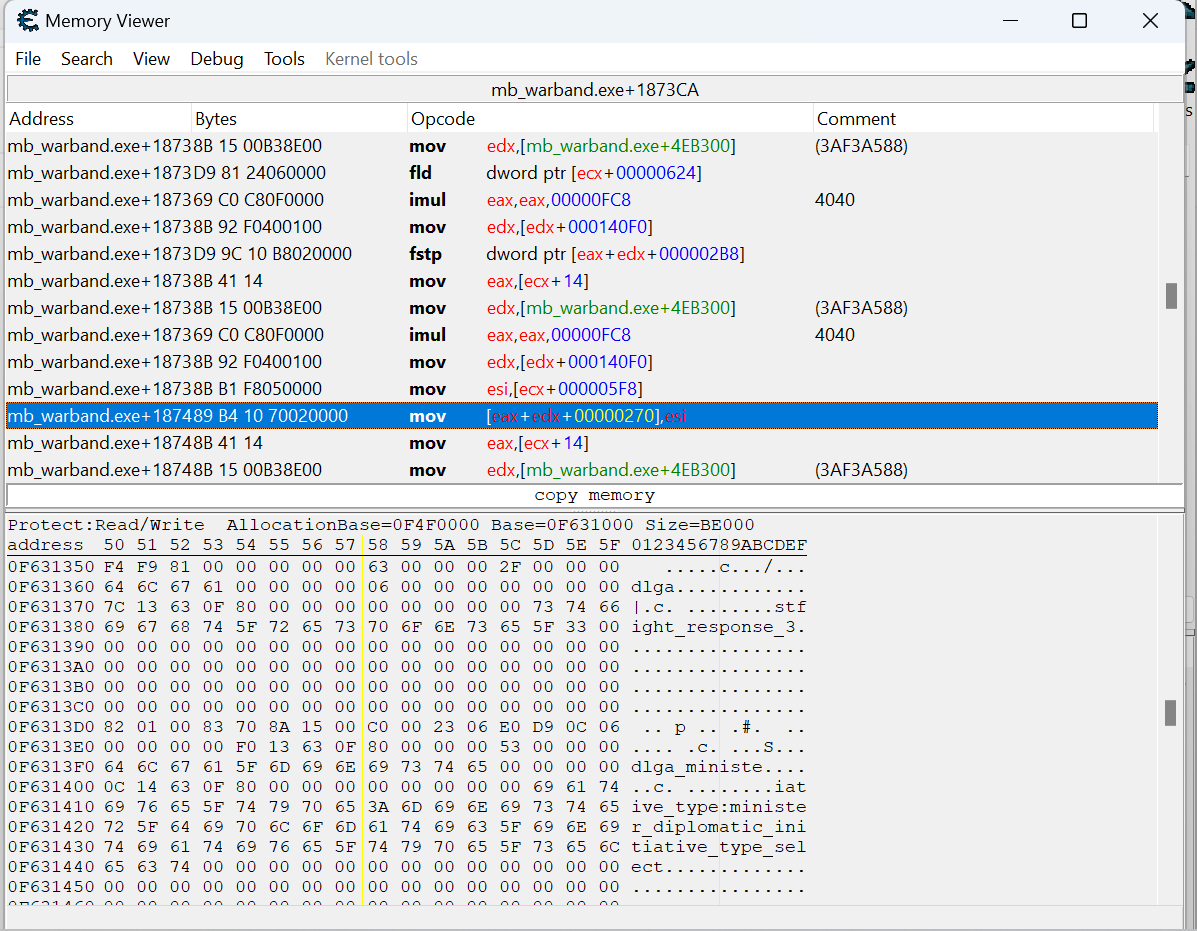 Finding offsets for Power