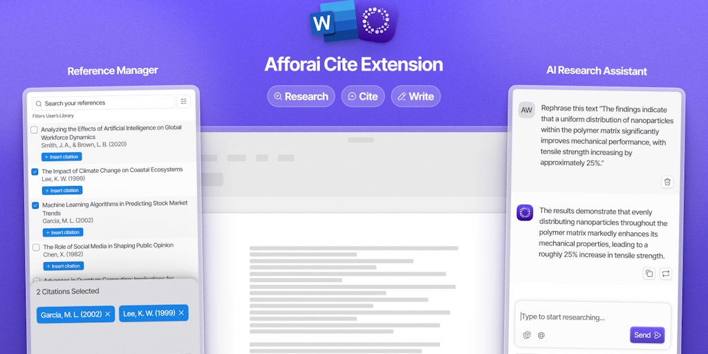 Afforai Cite Extension for MS Word