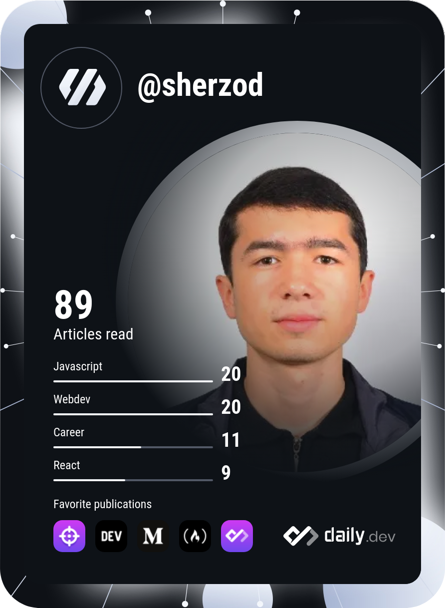 Sherzod's Dev Card