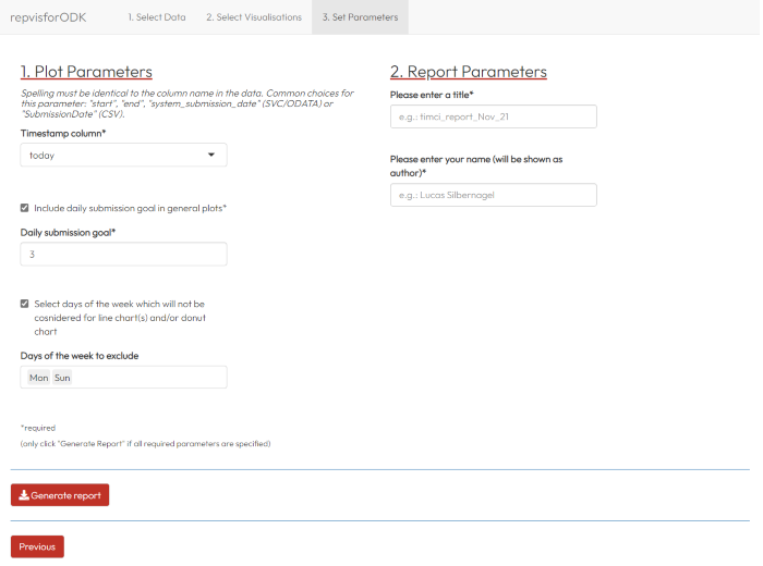 3. Tab: Set Parameters