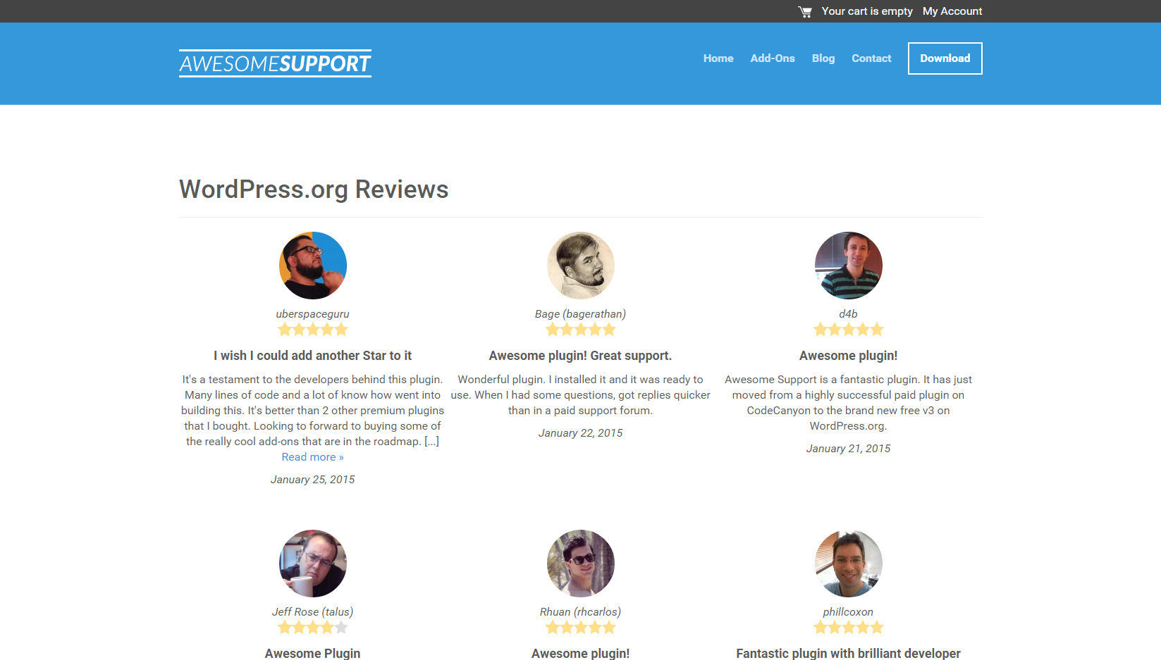 WordPress.org Reviews, Grid Layout