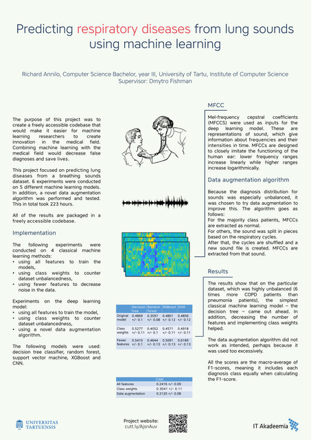 Poster and high level overview of the code and model results