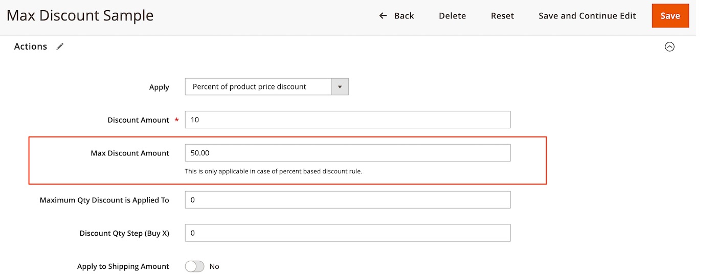 M2 Discount Limiter - Cart Rule Edit Page