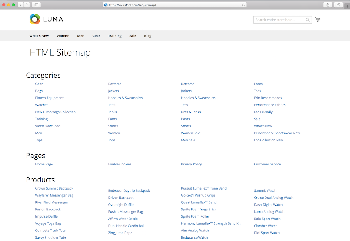 magento 2 html sitemap