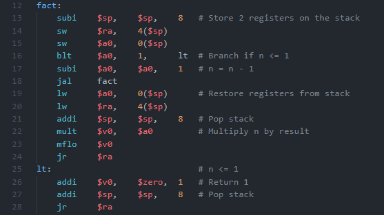 Formatted code example