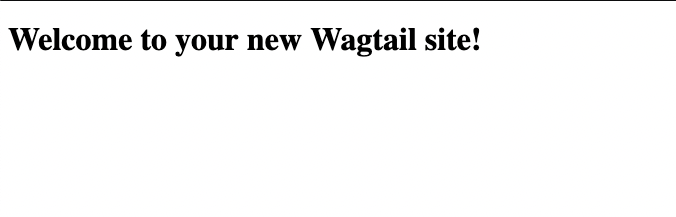 Screenshot of the basic default Wagtail page