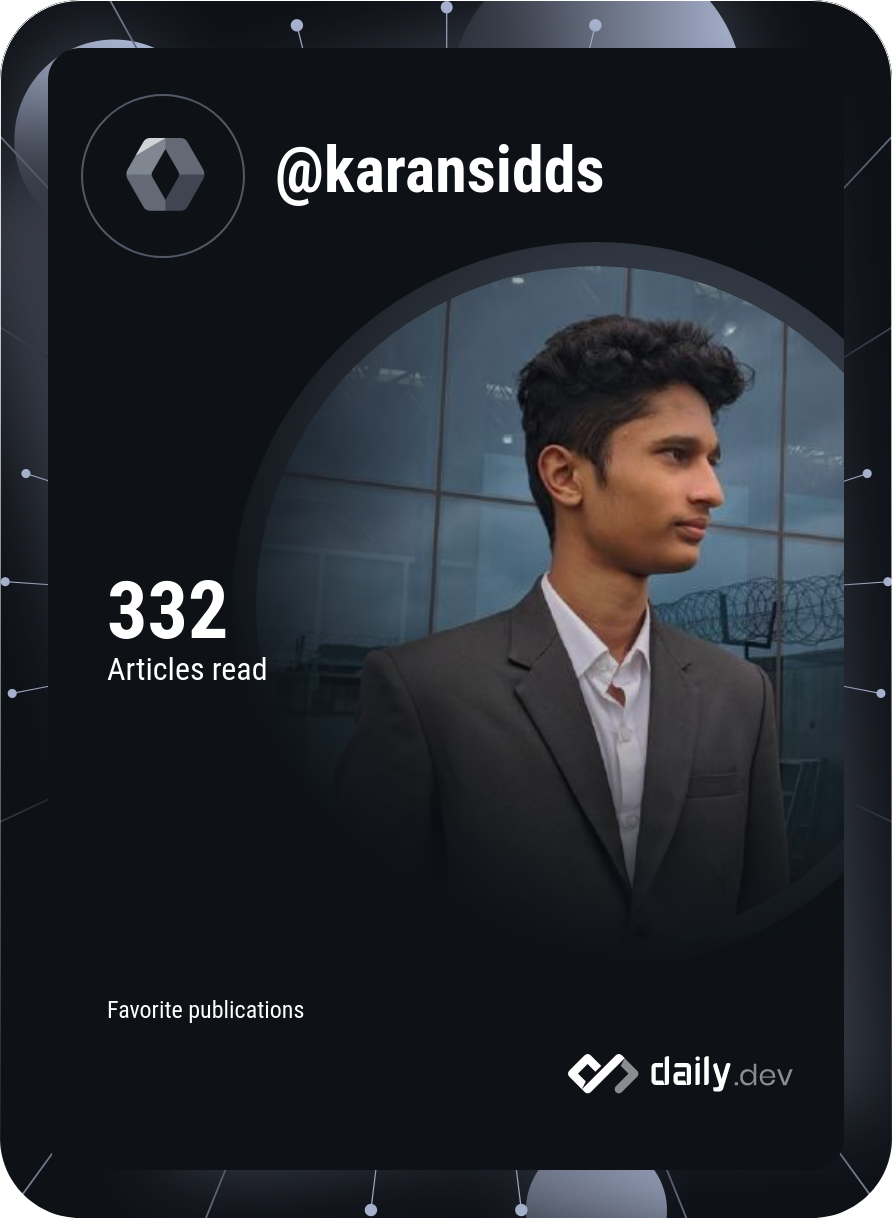 Karan Siddannavar's Dev Card