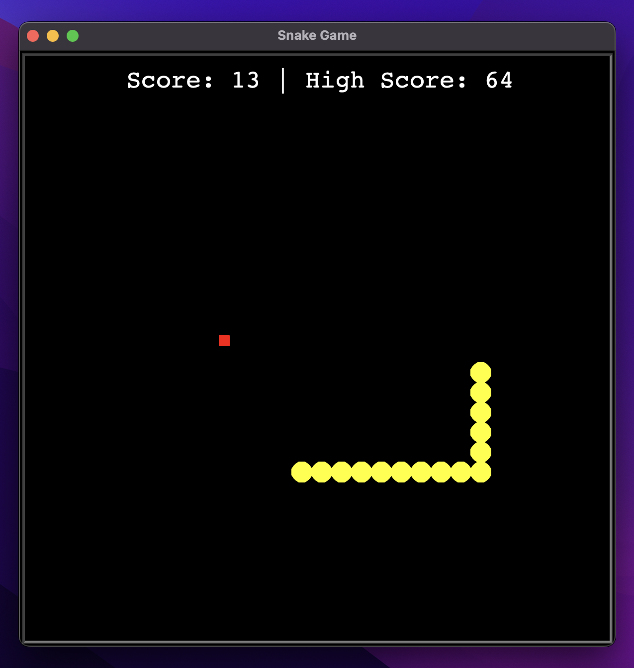 snake game screenshot