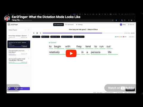 Dictation practice in Ear2Finger