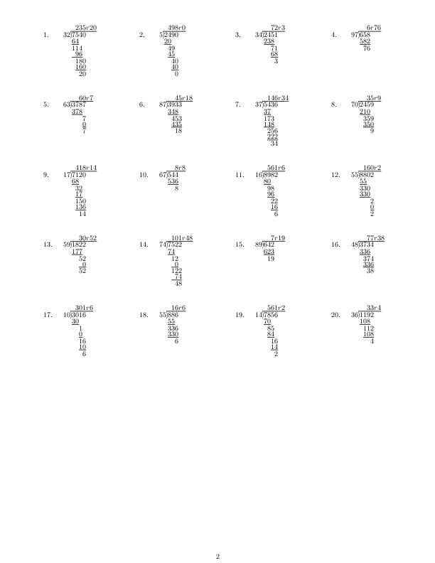 Example Solutions